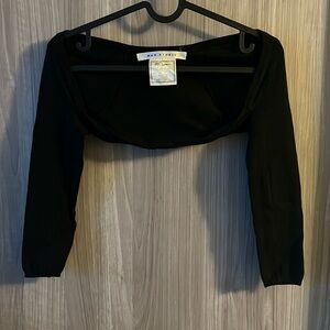Max Studio Knitwear Black Super Crop Cardigan